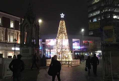 Christmas Tree Lights Switched On In Jubilee Square Maidstone