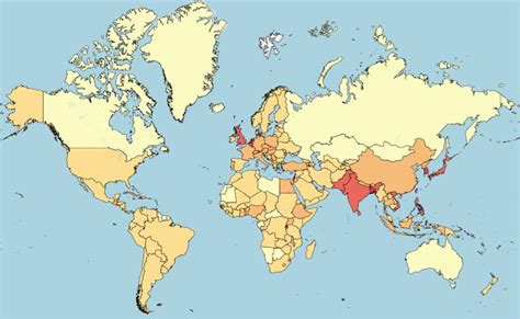 Density of population - World in maps