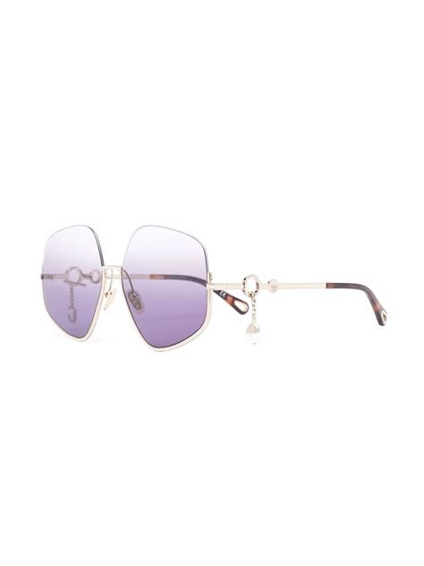 Chloé Eyewear Oversized Frame Gradient Sunglasses Farfetch