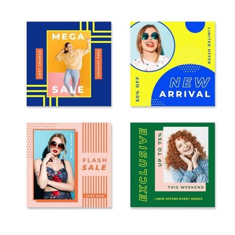 Four Postcards With Different Styles Of Women S Clothing And