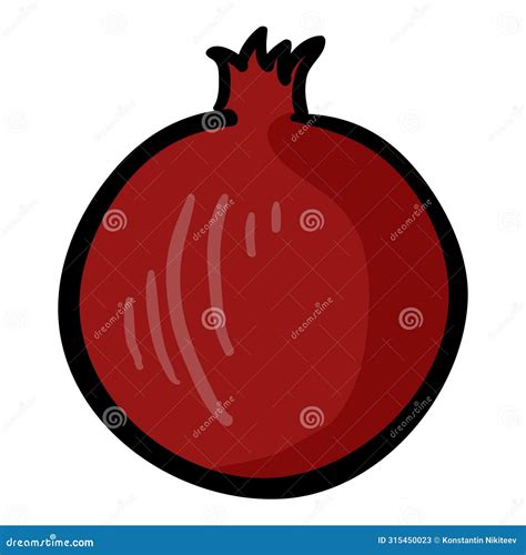 Pomegranate Hand Drawn Vector Pomegranate Whole Fruit And Half Sliced