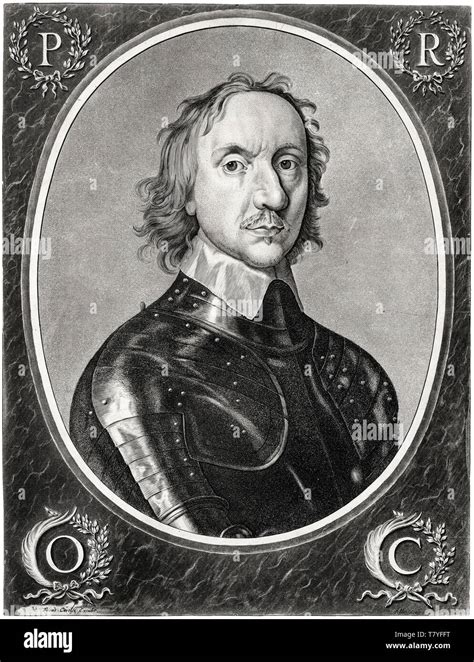 Oliver Cromwell Portrait Engraving By Jan Van De Velde After Robert