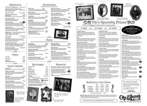 Online Menu of Ole & Lena's Pizza Fundraising Restaurant, Fergus Falls ...