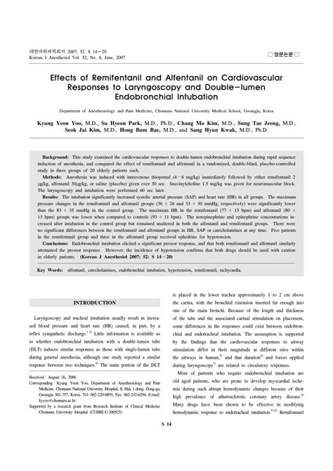 PDF Effects Of Remifentanil And Alfentanil On Cardiovascular