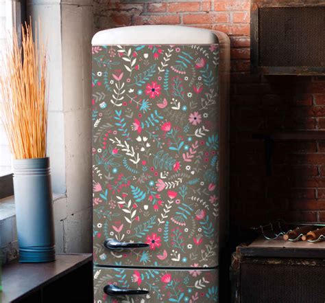 Colorful Ditsy Floral Print Fridge Decals Tenstickers