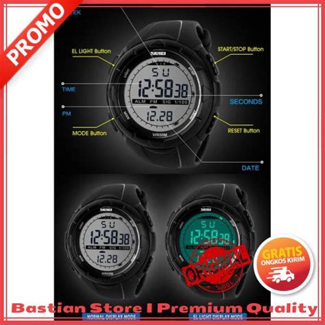 Jual Skmei Sport Watch Original Water Resistant M Black