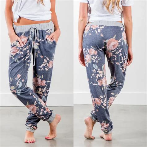 Womens Casual Jogger Flor Impresi N Danza Pantalones Harem Baggy