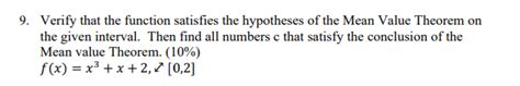 Solved Verify That The Function Satisfies The Hypotheses Of