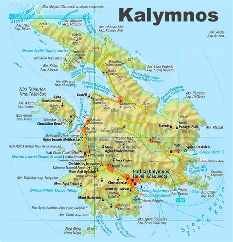 Kalymnos sightseeing map