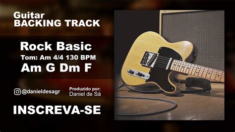 Backing Track Guitar Rock Basic Am Youtube