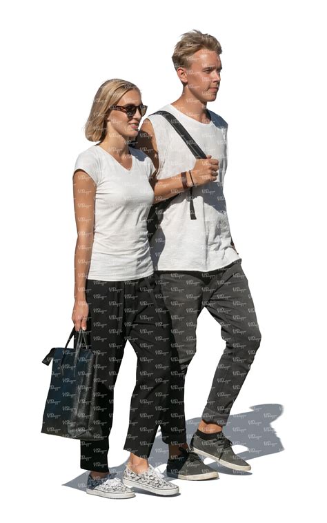 Cut Out Man And Woman Walking Together Vishopper