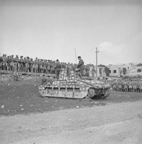 Instructors Address Troops From A Matilda Tank In Distinctive Malta