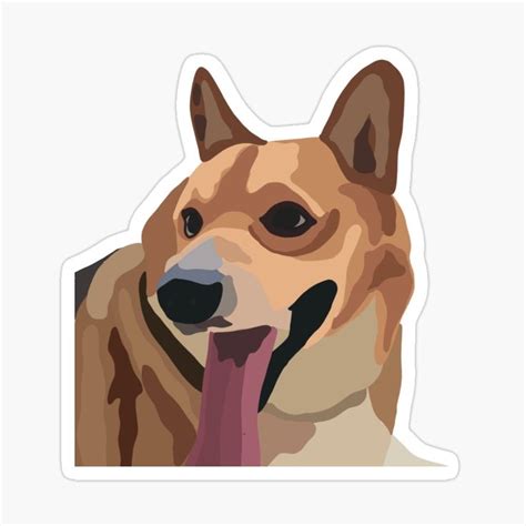 A Dog Sticking Its Tongue Out Sticker