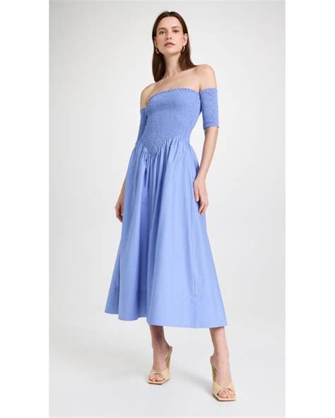 Anna October Cotton Aphrodite Dress In Blue Lyst Uk