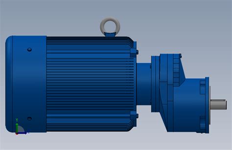 Rxf67法兰轴伸式安装斜齿轮减速机rx67 Y55 4p 132s M1 0° Φ160solidworks 2018模型图纸下载 懒石网