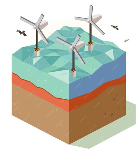 Premium Vector Offshore Wind Farm