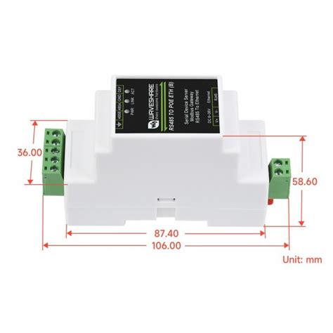 Waveshare Industrial Serial Server Rs To Poe Ethernet Module Ws