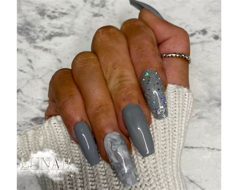 Light Grey Marble Nails Atelier Yuwa Ciao Jp