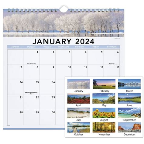 AT-A-GLANCE 2024 Landscape Monthly Wall Calendar Medium 12 x 12 ...