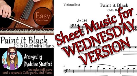 Paint It Black Cello Duet With Piano Accompaniment Sheet Music