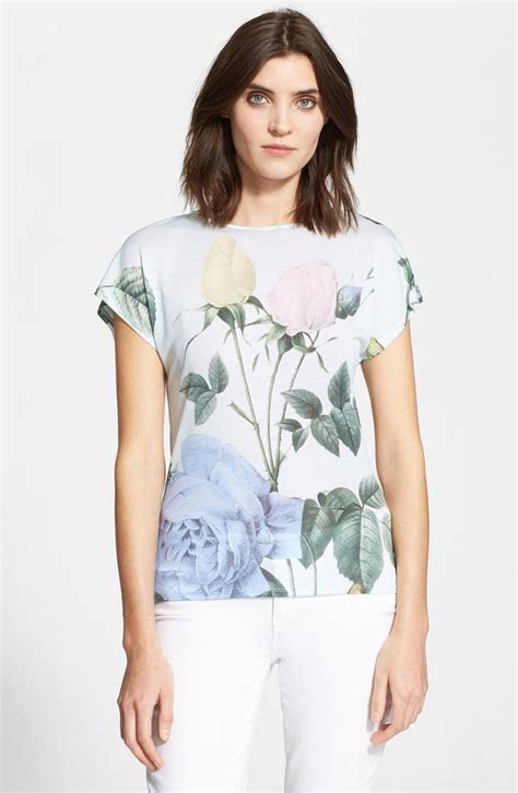 Ted Baker London Marlana Slub Floral Print Tee Nordstrom