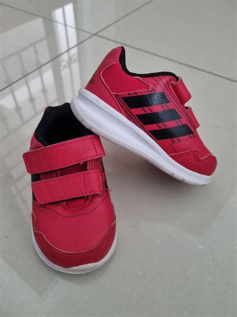 Adidas red kids running shoes, Babies & Kids, Babies & Kids Fashion on ...