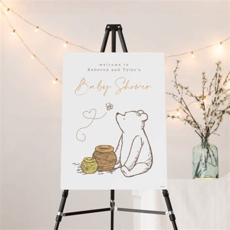 Classic Winnie The Pooh Baby Shower Welcome Sign Zazzle Baby Shower