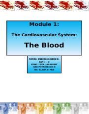 Module Docx Module The Cardiovascular System The Blood Nones