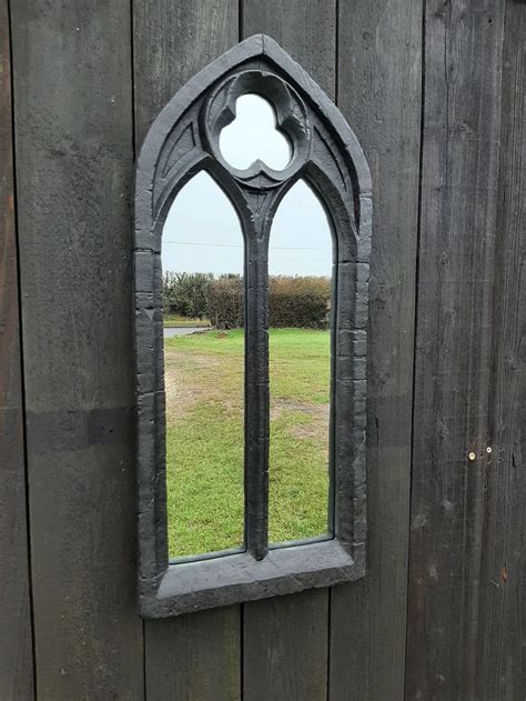 Stunning Double Light Gothic Garden Mirror Etsy Uk Gothic Mirror