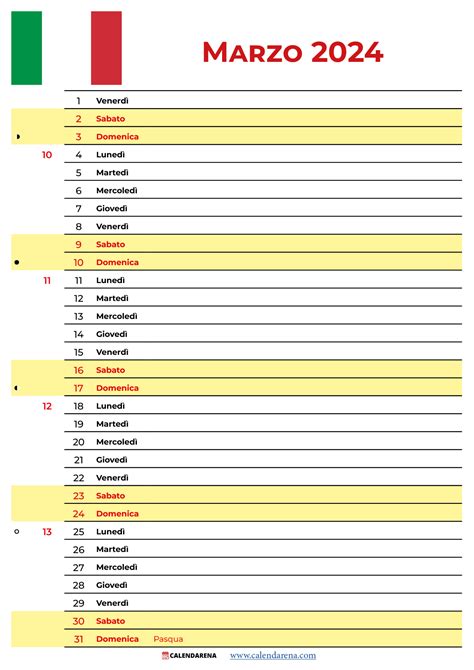 Calendario Marzo 2024 Da Stampare Italia By Calendarena Medium