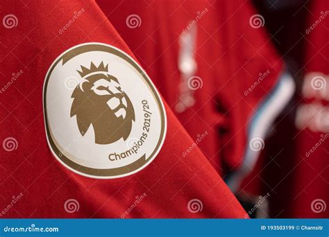 Premier League 2019/20 Champions Arm with Liverpool Logo on Liverpool ...