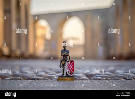 Maltese Knight With Upper Barrakka Gardens At Background In Valletta