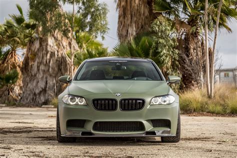 Interesting Matte Green Exterior Color Of Customized BMW 5 Series