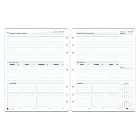 Planner Pads Loose Leaf Organizer Green Ink Style Executive Size