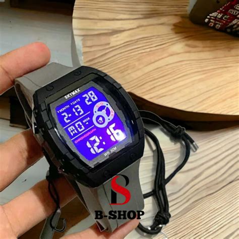 Jual Jam Tangan Pria Skymax 2209g Original Tali Rubber Anti Air Bergaransi Shopee Indonesia