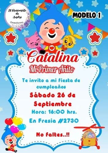 Invitacion Digital Payaso Plim Plim Personalizada Whatsapp Mebuscar