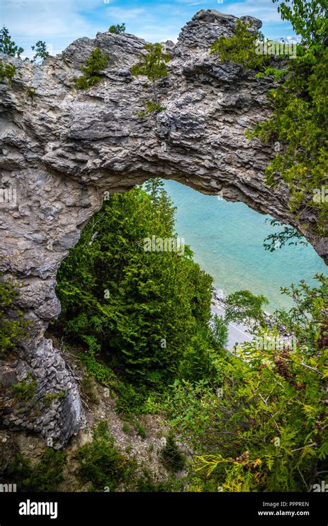 Arch Rock In Mackinac Island St Ignace Michigan Stock Photo Alamy