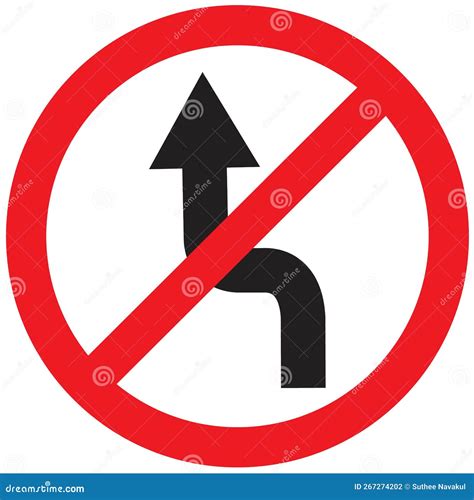 No Change Lanes Sign On White Background Traffic Sign On The Roadside