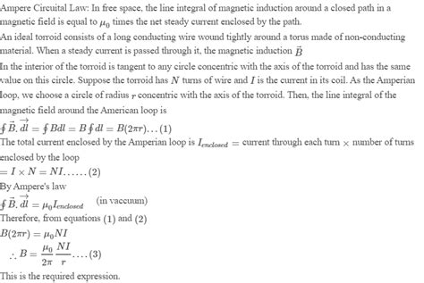 1 State Ampere S Circuital Law Derive An Expression Magnetic Field Intensity Due To A C