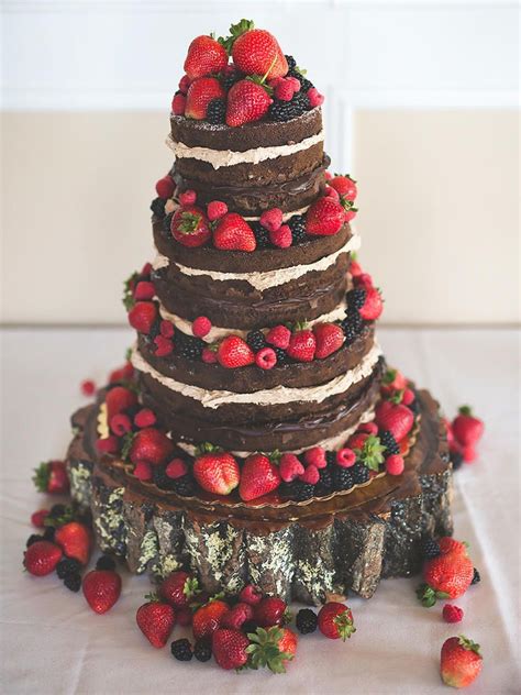 Paired With Mixed Berries This Naked Chocolate Wedding Cake Will Have