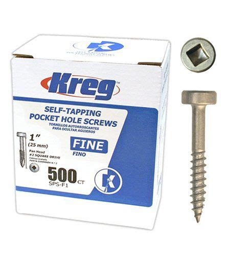 Kreg Sps F Zinc Pocket Screws Inch Fine Thread Pan Head