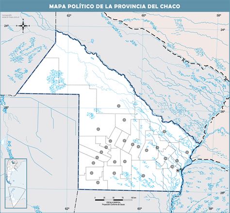 Mapa político mudo de la Provincia del Chaco Gifex