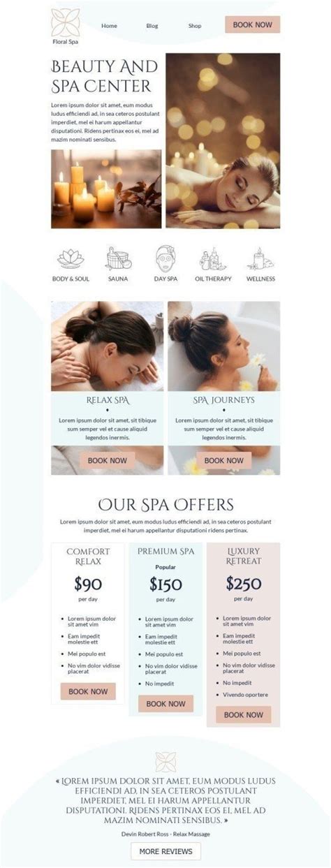 Floral Spa Email Template By Full Name Stripo Email