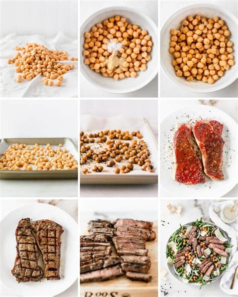 Arugula Steak Salad With Garlic Roasted Chickpeas And Tahini Dressing Lively Table