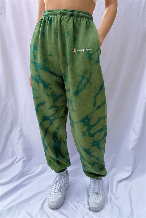 Wholesale Push It Production Cheap Green Vintage Tie Dye Sweatpants Online