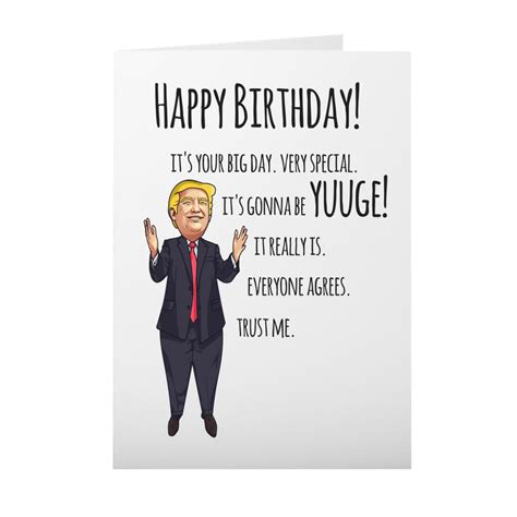 Donald Trump Birthday Card Funny Trump Card Political Birthday Gift