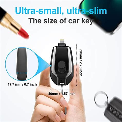 Keychain Portable Charger For Phone 1500mAh Mini Power Emergency Pod