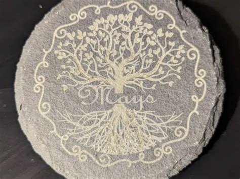 Round Slate Coaster Tree Of Life XTool Projects