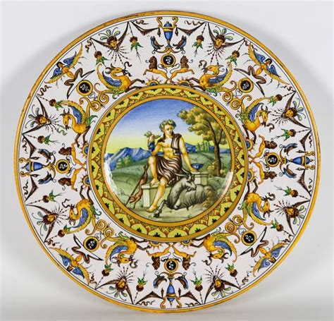 Piatto Da Parata In Maiolica Lustrata Di Faenza Marcato Minardi