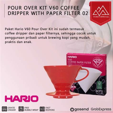 Promo PAKET HARIO V60 COFFEE DRIPPER WITH PAPER FILTER 02 POUR OVER KIT